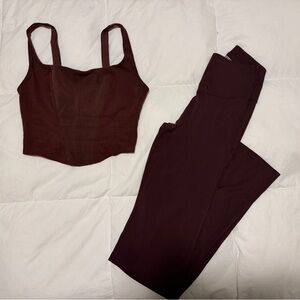Victoria's Secret Deep Red Leggings Set